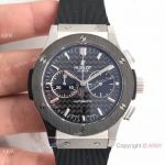 Swiss Copy Hublot Big Bang Classic Fusion Watch SS Black Carbin-fiber Dial